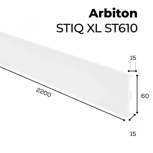 Plinthe flexible blanche Arbiton STIQ XL – STX 610 – H. 6 x L. 220 x ép. 15 mm