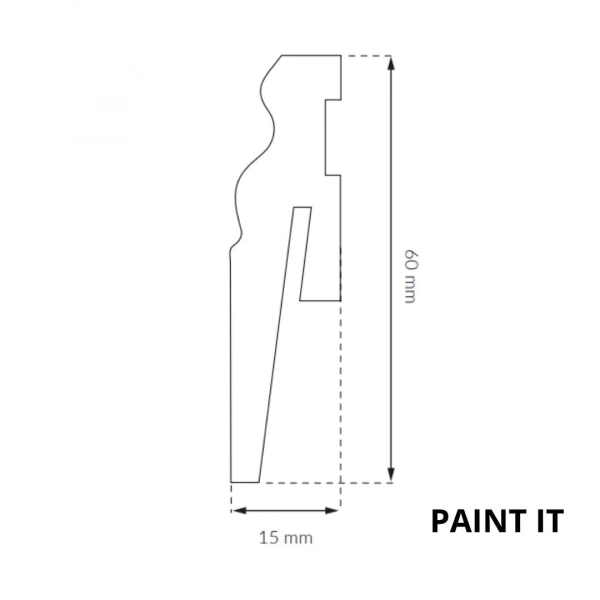 Plinthe MDF à peindre Arbiton PAINT IT – blanc MP0601 – H. 6 x L. 242 x ép. 15 mm