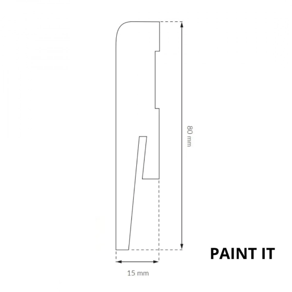 Plinthe MDF à peindre Arbiton PAINT IT – blanc MP0801 – H. 8 x L. 242 x ép. 15 mm