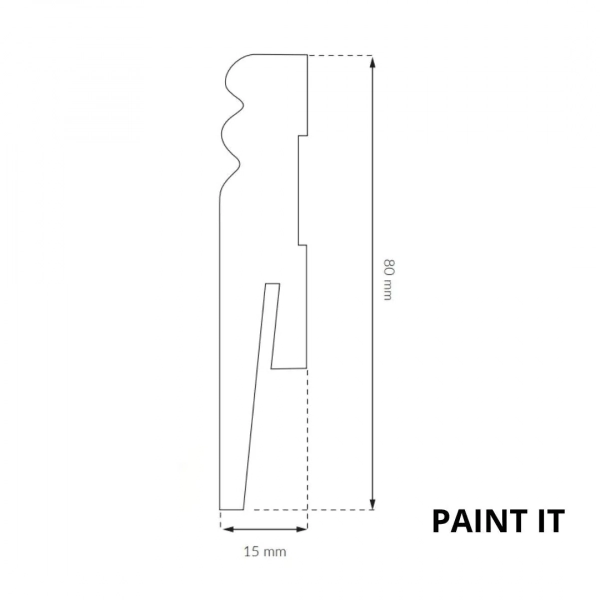 Plinthe MDF à peindre Arbiton PAINT IT – blanc MP0802 – H. 8 x L. 242 x ép. 15 mm