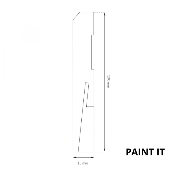 Plinthe MDF à peindre Arbiton PAINT IT – blanc MP1001 – H. 10 x L. 242 x ép. 15 mm