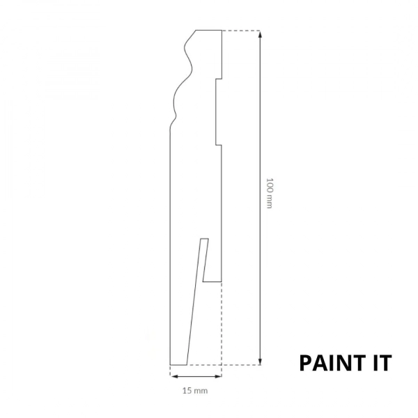 Plinthe MDF à peindre Arbiton PAINT IT – blanc MP1003 – H. 10 x L. 242 x ép. 15 mm