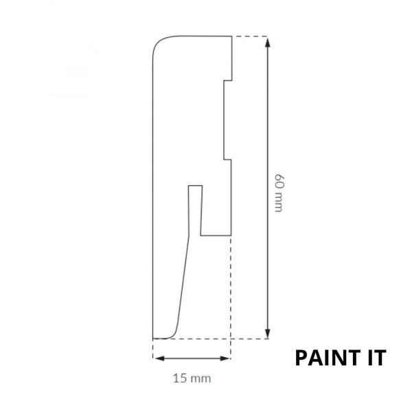 Plinthe MDF à peindre Arbiton PAINT IT – blanc MP0602 – H. 6 x L. 242 x ép. 15 mm