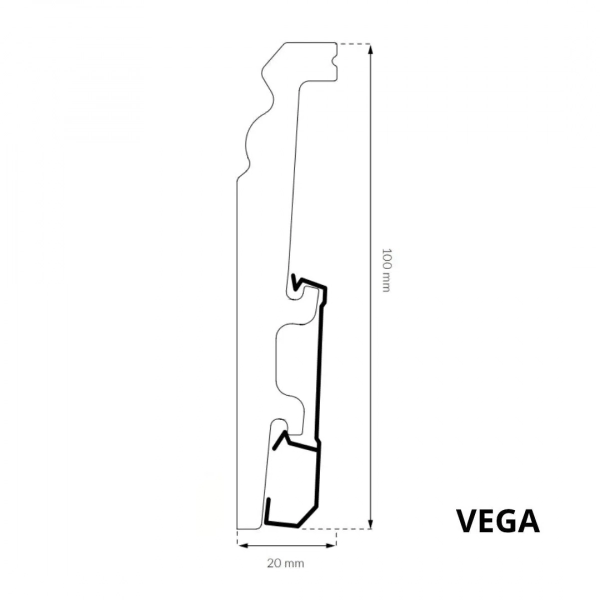 Plinthe moulurée Arbiton VEGA – blanc P1030 – H. 10 x L. 240 x ép. 20 mm