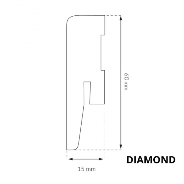 Plinthe MDF blanche Arbiton DIAMOND – GP0601 – H. 6 x L. 242 x ép. 15 mm