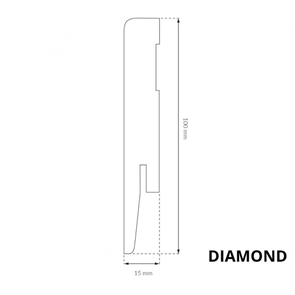 Plinthe MDF blanche Arbiton DIAMOND – GP1001 – H. 10 x L. 242 x ép. 15 mm