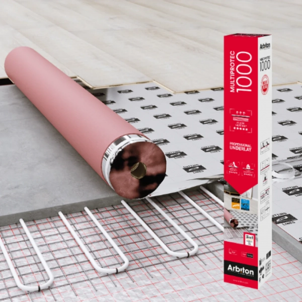Sous-couche chauffage au sol Arbiton Multiprotec 1000 3en1 pour sol stratifié 1.5mm – 8m²