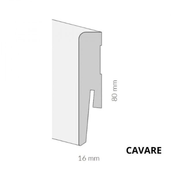 Plinthe MDF à peindre Arbiton CAVARE – taupe ML0801 – H. 8 x L. 242 x ép. 16 mm