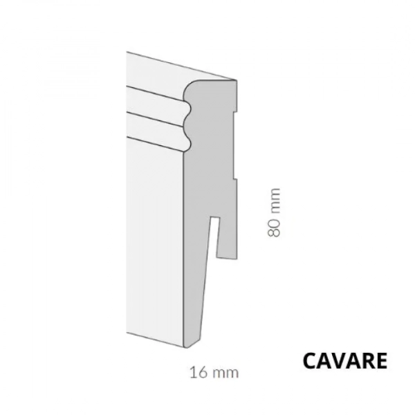 Plinthe MDF blanche Arbiton CAVARE – ML0802 – H. 8 x L. 242 x ép. 16 mm