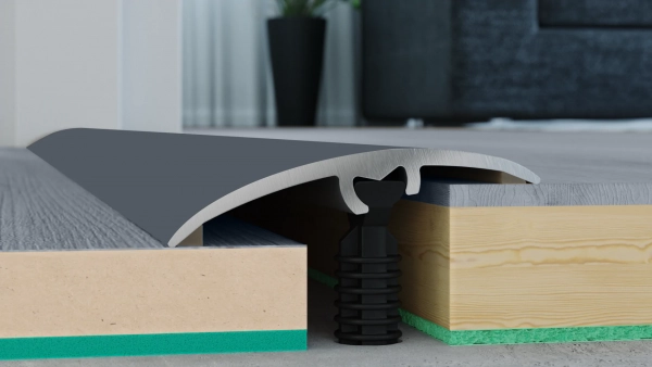 Barre de seuil de rattrapage de niveau et de dilatation large Arbiton CS37 – anthracite (CS52), 93 cm x 37 mm