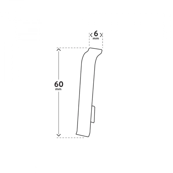 Lot de 2 jonctions de plinthe Arbiton VIGO 60 – Chêne Sierra 154