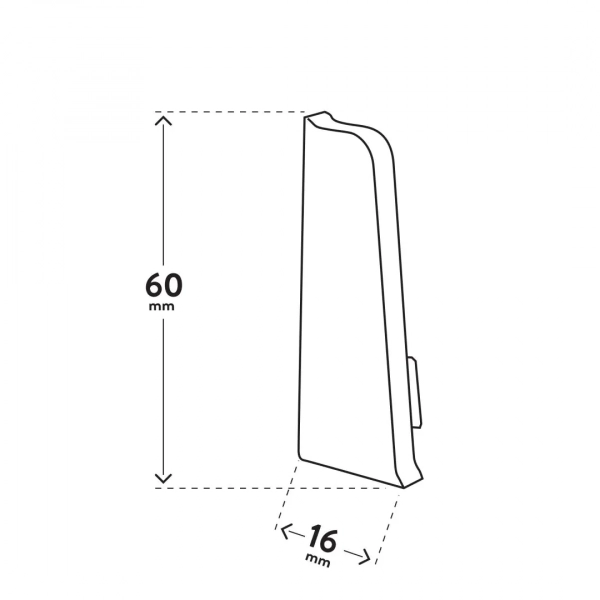 Paire d'embouts de finition pour plinthe Arbiton VIGO 60 – Chêne Scandinavian 102