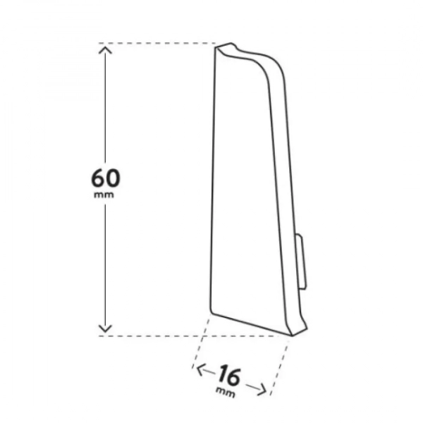 Paire d'embouts de finition pour plinthe Arbiton VIGO 60 – Chêne Rossport 163