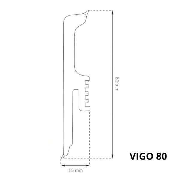 Plinthe PVC flexible Arbiton VIGO 80 – blanc 01 (RAL 9003) – H. 8 x L. 220 x ép. 15 mm