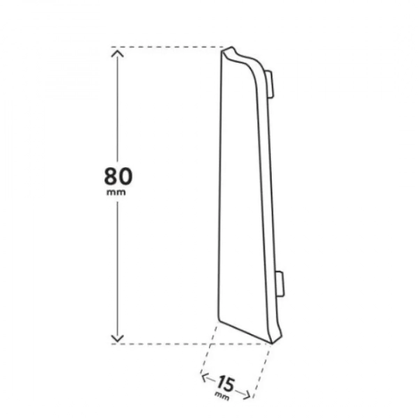 Paire d'embouts de finition pour plinthe Arbiton VIGO 80 – gris foncé 03