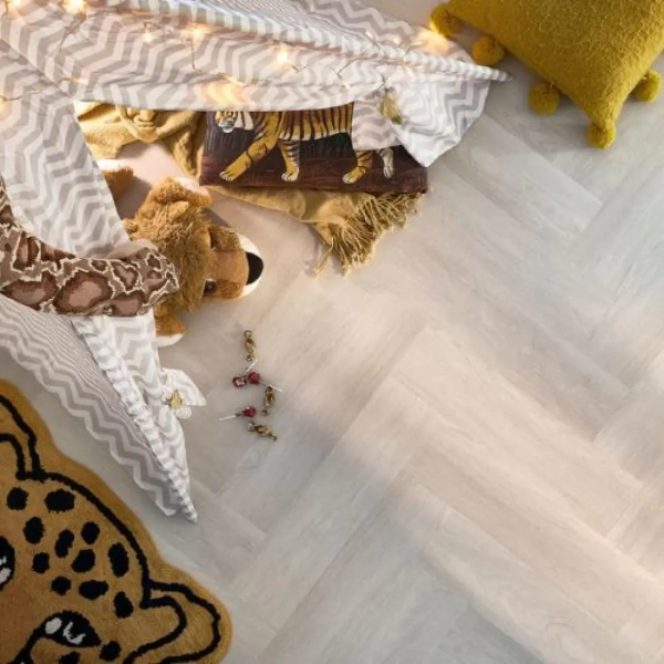 Lame PVC clipsable Bâton rompu Arbiton Amaron Herringbone - 14,8 x 59,2 cm - Chêne Hayworth