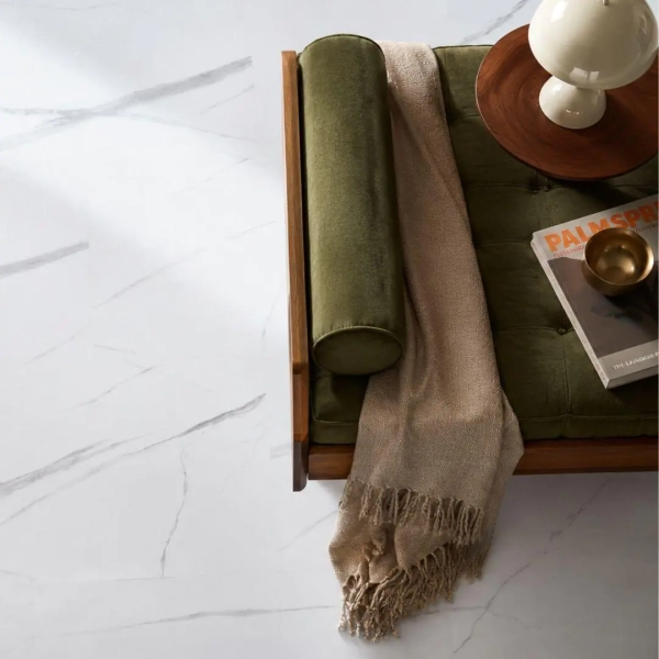 Dalle PVC clipsable effet marbre Afirmax BiClick XXL Stone - Snow Carrara - 91,4 x 45,7 cm
