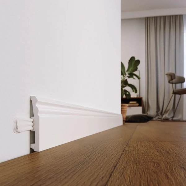 Plinthe moulurée Arbiton STIQ XL – blanc STX 820 – H. 8 x L. 220 x ép. 14 mm