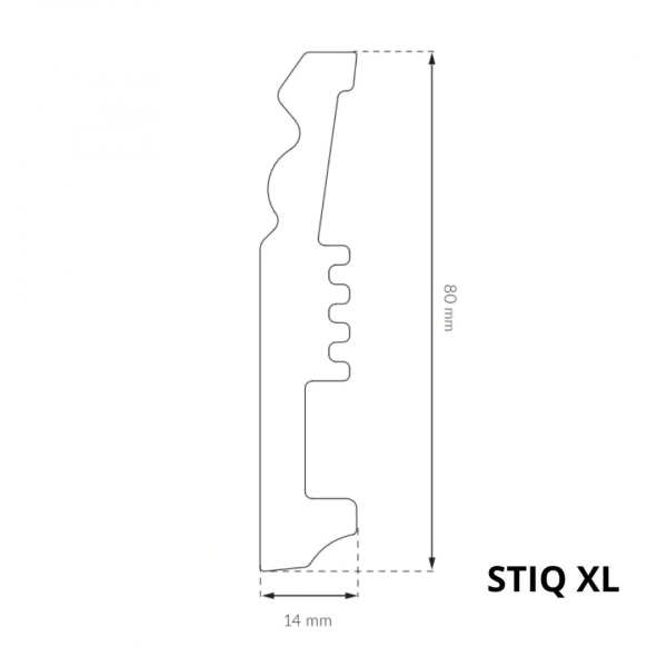 Plinthe moulurée Arbiton STIQ XL – blanc STX 820 – H. 8 x L. 220 x ép. 14 mm