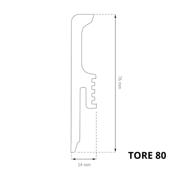 Plinthe polymère Arbiton TORE Monocolor – noir 5 – H. 8 x L. 220 x ép. 14 mm