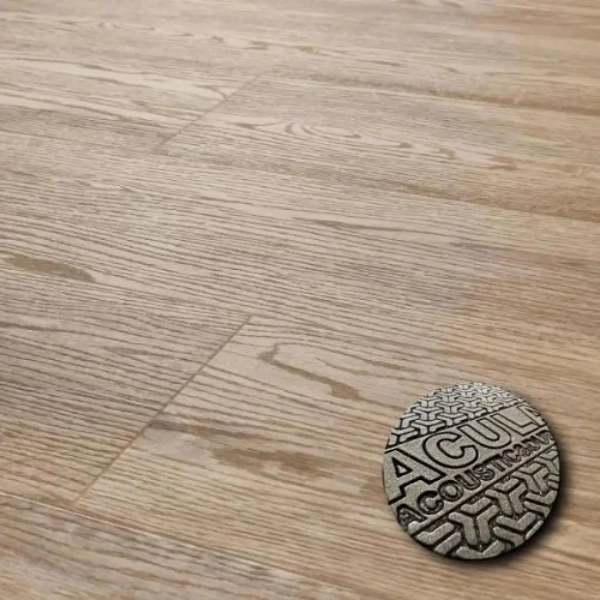 Lame PVC clipsable avec sous-couche intégrée Arbiton Woodric Acoustic - 22,9 x 122 cm - Chêne Lakewood