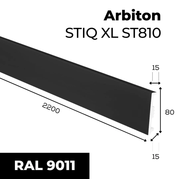 Plinthe flexible noire Arbiton STIQ XL – ST810 – H. 8 x L. 220 x ép. 15 mm