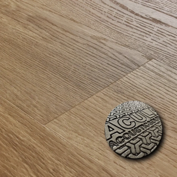 Lame PVC clipsable avec sous-couche intégrée Afirmax BiClick Acoustic - 18 x 122 cm - Chêne Newport