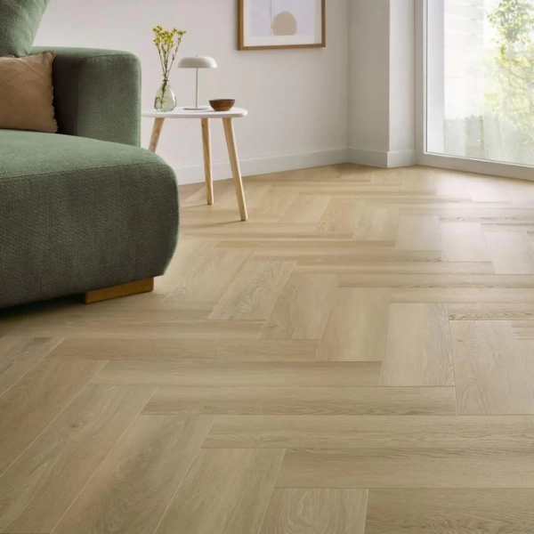 Lame PVC à coller Bâton rompu effet bois Arbiton Amaron Herringbone EIR Dryback - 14,8 x 59,2 cm - Chêne Johannes