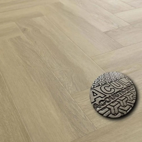 Lame PVC clipsable avec sous-couche Arbiton Amaron Herringbone EIR Acoustic - 14,8 x 59,2 cm - Chêne Johannes