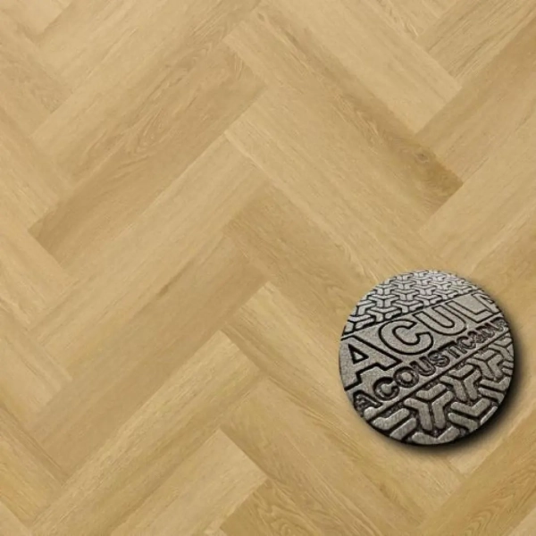 Lame PVC clipsable avec sous-couche Arbiton Amaron Herringbone EIR Acoustic - 14,8 x 59,2 cm - Chêne Menor