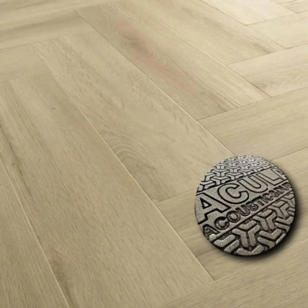 Lame PVC clipsable avec sous-couche Arbiton Amaron Herringbone EIR Acoustic - 14,8 x 59,2 cm - Chêne Princeton