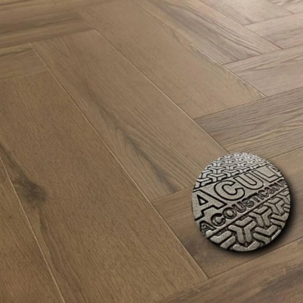 Lame PVC clipsable avec sous-couche Arbiton Amaron Herringbone EIR Acoustic - 14,8 x 59,2 cm - Chêne Rochester