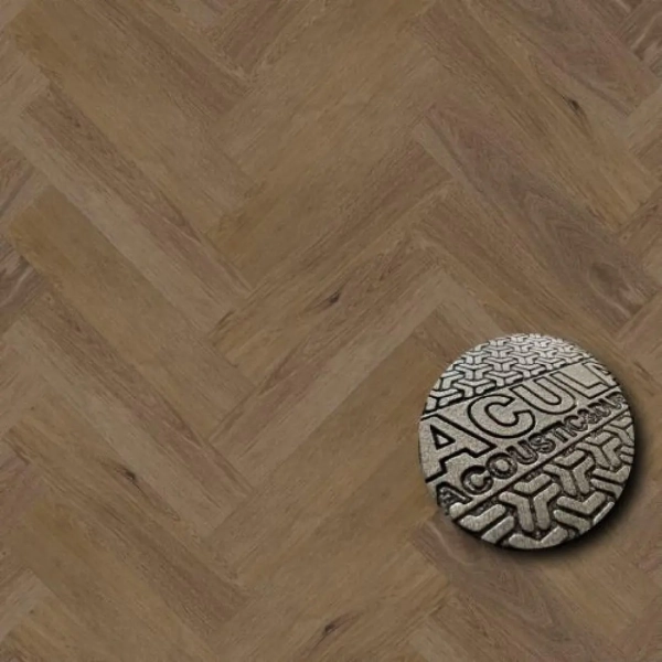 Lame PVC clipsable avec sous-couche Arbiton Amaron Herringbone Acoustic - 14,8 x 59,2 cm - Chêne Georgetown