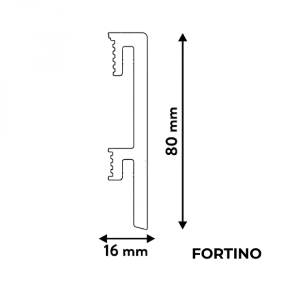 Plinthe Arbiton FORTINO – gris clair – H. 8 x L. 220 x ép. 16 mm
