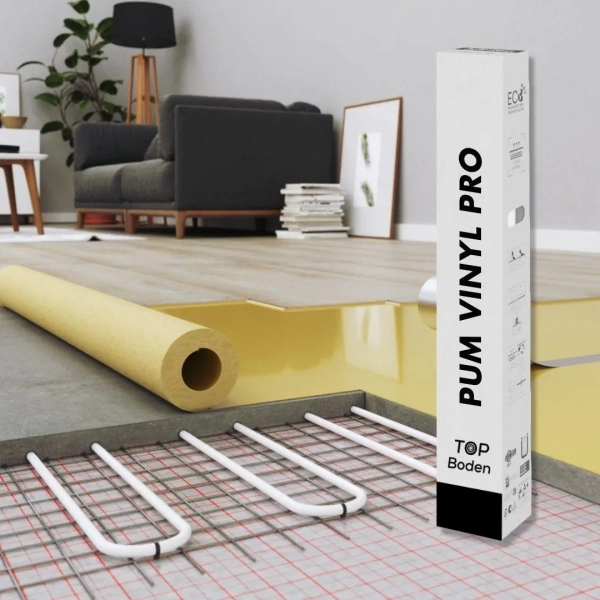 Sous-couche  chauffage au sol TopBoden PUM VINYL PRO pour sol PVC 1.4mm – 8.5m²