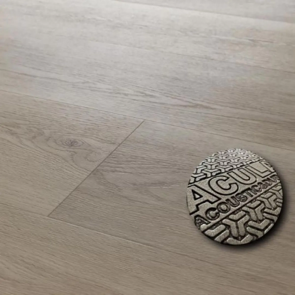 Lame PVC clipsable avec sous-couche intégrée Arbiton Superiore Acoustic - 22,9 x 218 cm - Chêne Greyland