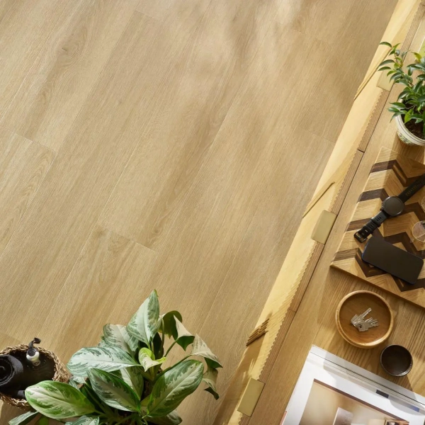 Lame PVC clipsable décor chêne naturel Arbiton Woodric - 22,9 x 122 cm - Chêne Cordoba