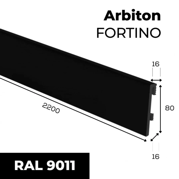 Plinthe Arbiton FORTINO – Noir – H. 8 x L. 220 x ép. 16 mm