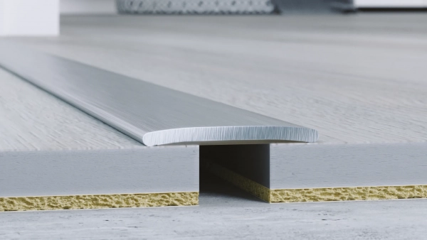 Barre de seuil de jonction plate Arbiton PRO 20 en aluminium – argent brossé (B1), 93 cm x 20 mm