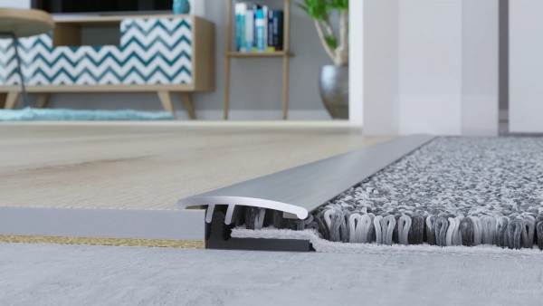 Barre de seuil de jonction étroite Arbiton PRODUO 22 en aluminium – argent brossé (B1), 93 cm x 22 mm