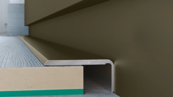 Profilé de finition adhésif Arbiton CS25 en aluminium – titane (A3), 120 cm x 25 mm