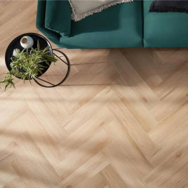 Lame PVC clipsable Bâton rompu Arbiton Amaron Herringbone - 14,8 x 59,2 cm - Chêne Harlow