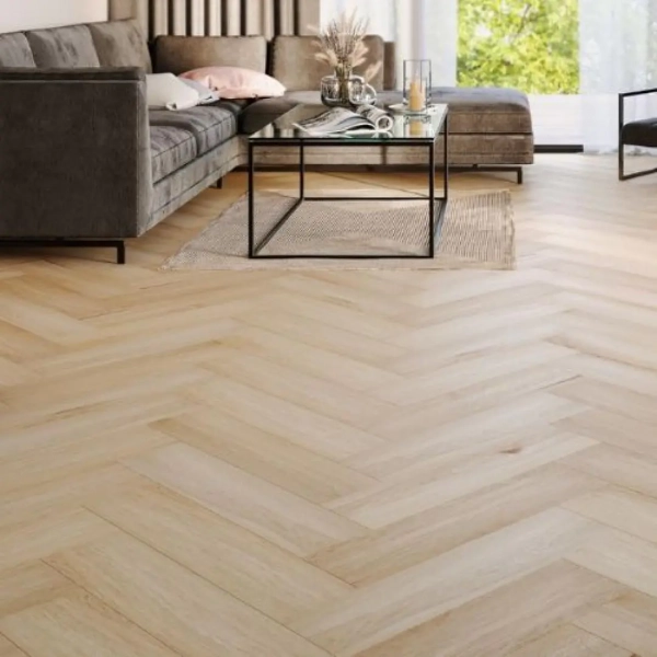 Lame PVC clipsable Bâton rompu Arbiton Amaron Herringbone - 14,8 x 59,2 cm - Chêne Yankee