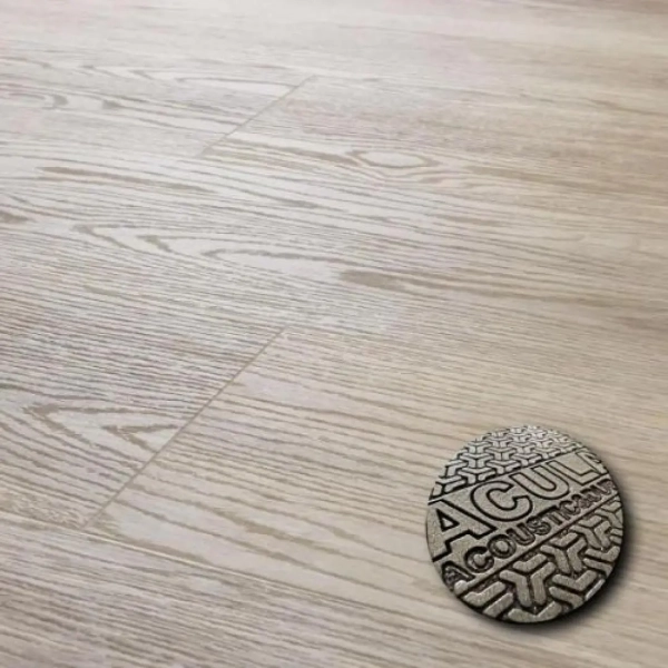 Lame PVC clipsable avec sous-couche intégrée Arbiton Woodric Acoustic - 22,9 x 122 cm - Chêne Stamford