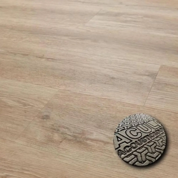 Lame PVC clipsable avec sous-couche intégrée Afirmax Legnar Acoustic - 22,9 x 122 cm - Chêne Sherman