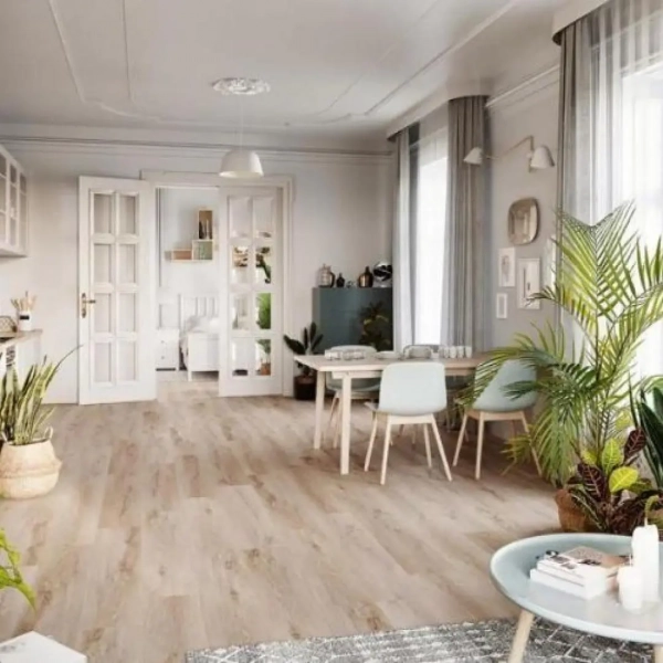 Lame PVC clipsable avec sous-couche intégrée Afirmax Legnar Acoustic - 22,9 x 122 cm - Chêne Sherman