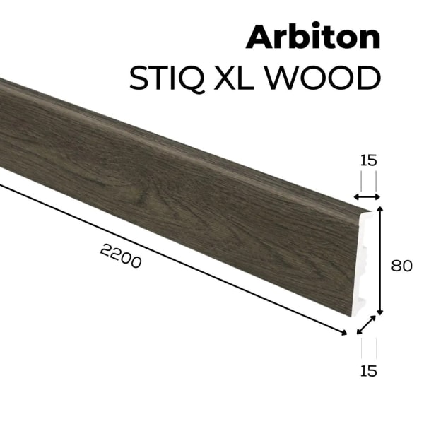 Plinthe décor bois Arbiton STIQ XL WOOD - Chêne Aveiro 120 - H. 8 x L. 220 x ép. 15 mm