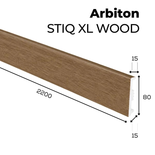 Plinthe décor bois Arbiton STIQ XL WOOD - Chêne Lisboa 285 - H. 8 x L. 220 x ép. 15 mm