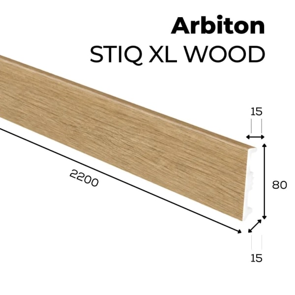 Plinthe décor bois Arbiton STIQ XL WOOD - Chêne Faro 124 - H. 8 x L. 220 x ép. 15 mm