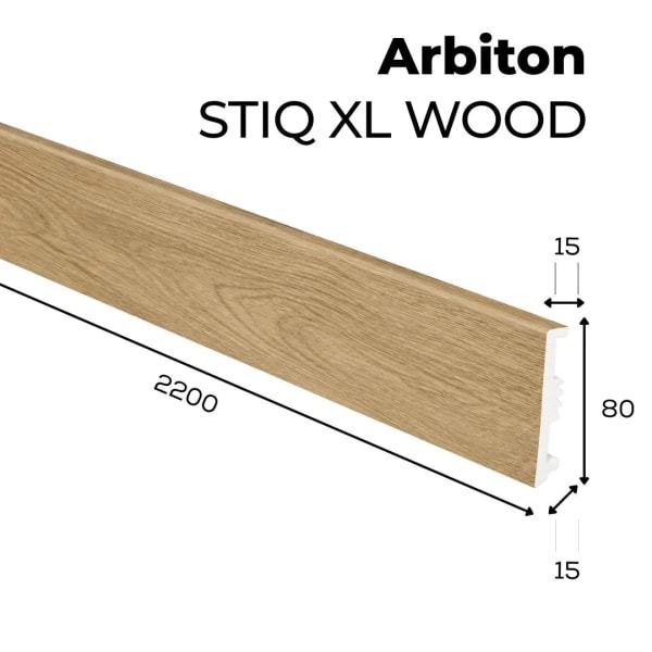 Plinthe décor bois Arbiton STIQ XL WOOD - Chêne Algarve 125 - H. 8 x L. 220 x ép. 15 mm